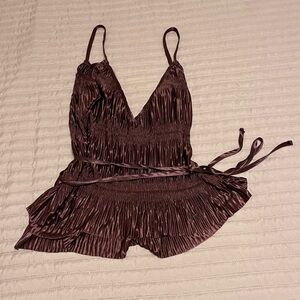 Zara Woman Burgundy Wrap Top